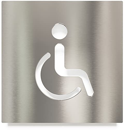 Toilettenschild Edelstahl WC-Schild rechts INOXSIGN W.05.E selbstklebend 