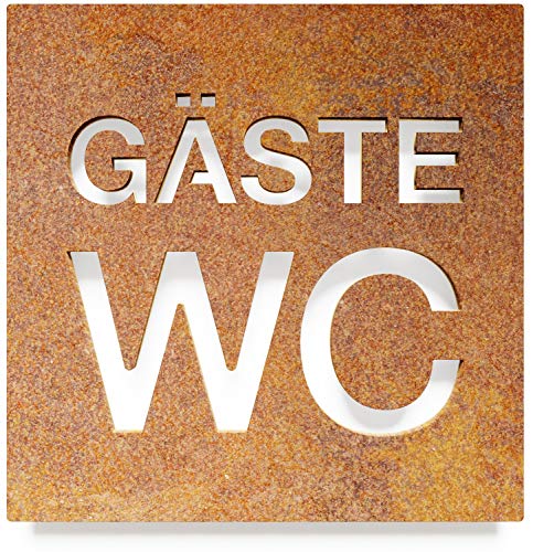Vintage WC-Schild Gäste - selbstklebend - Retro Design Toiletten-Schild W-08-R von INOXSIGN