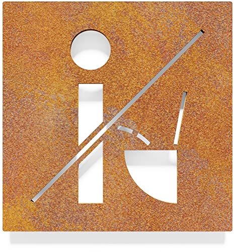 Vintage Hinweis-Schild "Bitte setzen" - selbstklebend - Retro Design Piktogramm - WC-Schild H-21-R von INOXSIGN