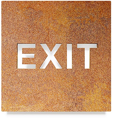 Vintage Hinweis-Schild Exit - selbstklebend - Retro Design Piktogramm - Türschild H-81-R von INOXSIGN