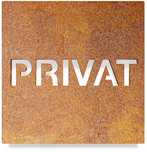 Vintage Hinweis-Schild Privat - selbstklebend - Retro Design Piktogramm - Türschild H-62-R von INOXSIGN