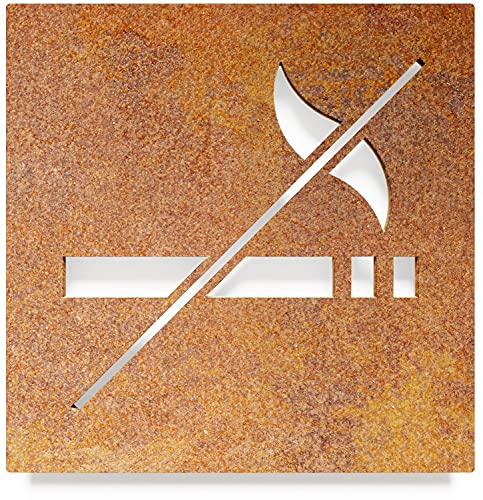 Vintage Hinweis-Schild Rauchverbot - selbstklebend - Retro Design Piktogramm - Türschild H-22-R von INOXSIGN