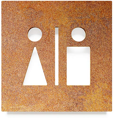 Vintage WC-Schild - selbstklebend - Retro Design Toiletten-Schild C-03-R von INOXSIGN