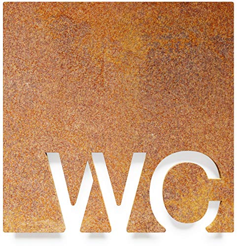 Vintage WC-Schild - selbstklebend - Retro Design Toiletten-Schild W-10-R von INOXSIGN