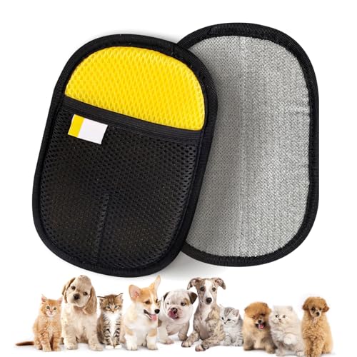 Antistatische Fell Magnet Handschuh, 2 Stück Wiederverwendbare Fellmagnet Handschuh, Doppelseitige Fellpflegehandschuh für Pets für Katzenhaare für die Pflege und Entfernung unerwünschter Haare von INQUIRLLY