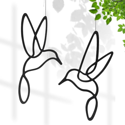 Lineart Vögelset zum Aufhängen | Elegant Zeitloses Design fensterdeko hängend | Fensterdeko Hängend Modern | Ganzjährige Fensterdeko hängend | Fensterschmuck | Frühlingsdeko | Wanddeko | Fensterbilder von INQUIRLLY