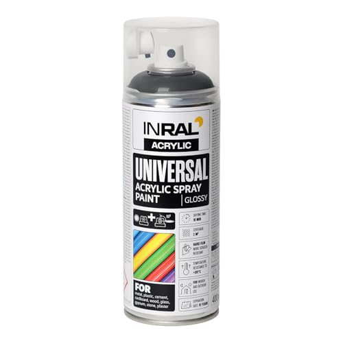 INRAL Sprühlack - Anthrazitgrau matt RAL7016 Universal Sprühfarbe 400ml. Spraydose für Metall, Kunststoff, Holz & Stein - Hochdeckende, Regen- und UV-beständige Farbspray für Innen- & Außenbereich INRAL Sprühlack - Anthrazitgrau matt RAL7016 Universal Sprühfarbe 400ml. Spraydose für Metall, Kunststoff, Holz & Stein - Hochdeckende, Regen- und UV-beständige Farbspray für Innen- & Außenbereich von INRAL