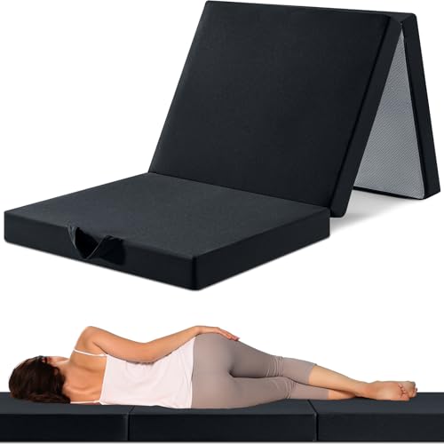INRE Klappmatratze – Faltbare Schaumstoffmatratze 195x120x10 cm (Größe nach Produktmaß anpassen) – 3-teilige Gästematratze platzsparend & transportabel – Atmungsaktiver Oeko-TEX® Bezug von INRE