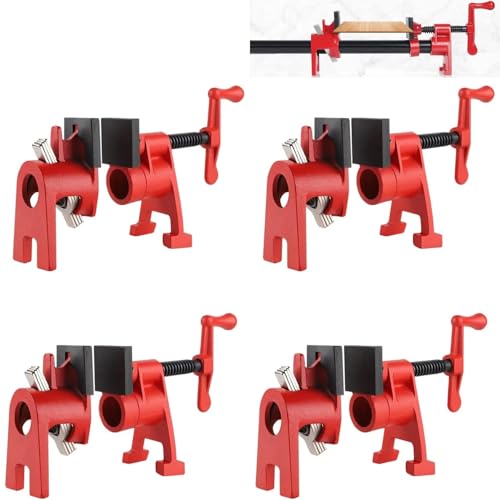 INREPRO 4 Stck Rohr-Schraubzwinge 3/4 Zoll Rohrklemmen Schnellspanner Clamp Rohrzwingen Holzklemmensatz＆KorpuszwingeSchlauchschellen für Schlauch, Rohr, Kabel von INREPRO