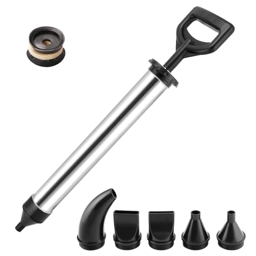 INREPRO Fugenpistole für Mörtel Mörtelpumpe Handmörtelpumpe Verdickter Edelstahl Mörtelspritze Mörtelpresse Mörtelsprüher Applikator mit 5 Düse (Schwarz) von INREPRO