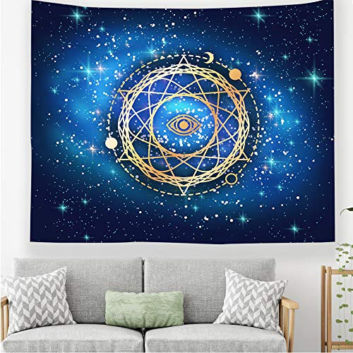 Odot Mandala Wandteppich Wandtuch Wandbehang, Psychedelic Sonne Tapisserie Tischdecke Meditation Strandtuch Tapisserie Dekoration für Schlafzimmer Wohnzimm (150x200cm,Goldenes Totem) von Odot