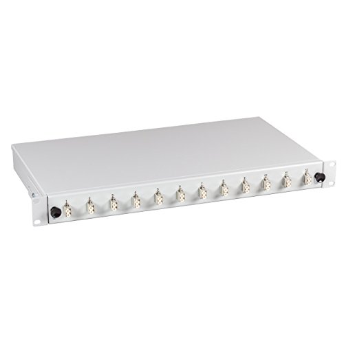 Spleißbox von InS 19“/HE ausziehbar komplett bestückt und spleißfertig vorbereitet (OS2 12x LC Duplex) von INS