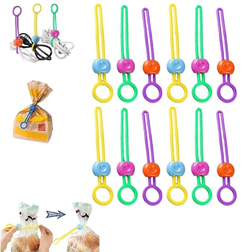 Mehrzweck-Versiegeler, Mehrzweck-Versiegeler, abnehmbare Mehrzweck-Versiegelungsbänder, hochelastische Kabelbinder, elastischer Kordel-Organizer for Versiegeln von Lebensmittelbeuteln.(12pcs) von INSDHCCHD