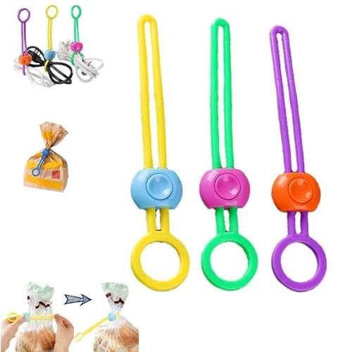 Mehrzweck-Versiegeler, Mehrzweck-Versiegeler, abnehmbare Mehrzweck-Versiegelungsbänder, hochelastische Kabelbinder, elastischer Kordel-Organizer for Versiegeln von Lebensmittelbeuteln.(3pcs) von INSDHCCHD
