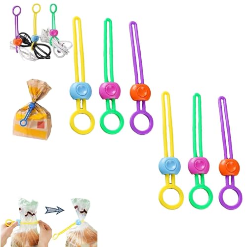 Mehrzweck-Versiegeler, Mehrzweck-Versiegeler, abnehmbare Mehrzweck-Versiegelungsbänder, hochelastische Kabelbinder, elastischer Kordel-Organizer for Versiegeln von Lebensmittelbeuteln.(6pcs) von INSDHCCHD