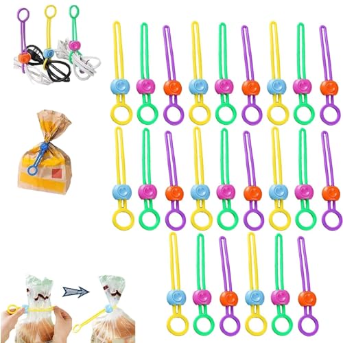Mehrzweck-Versiegeler, abnehmbare Mehrzweck-Versiegelungsbänder, Mehrzweck-Versiegeler, Kabelbinder mit Reißverschluss, elastischer Kordel-Organizer for Versiegeln von Lebensmitteln.(24pcs) von INSDHCCHD