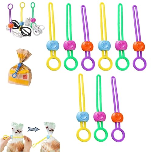 Mehrzweck-Versiegeler, abnehmbare Mehrzweck-Versiegelungsbänder, Mehrzweck-Versiegeler, Kabelbinder mit Reißverschluss, elastischer Kordel-Organizer for Versiegeln von Lebensmitteln.(9pcs) von INSDHCCHD