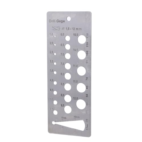Metrische Bitlehre aus Edelstahl, Schrauben und Drahtdurchmesser, Bohrlehre, 1,5–12 mm, Messwerkzeug mit Aufhängeloch-Bearbeitungswerkzeug Metrische Bitlehre aus Edelstahl, Schrauben und Drahtdurchmesser, Bohrlehre, 1,5–12 mm, Messwerkzeug mit Aufhängeloch-Bearbeitungswerkzeug von INSEOWI