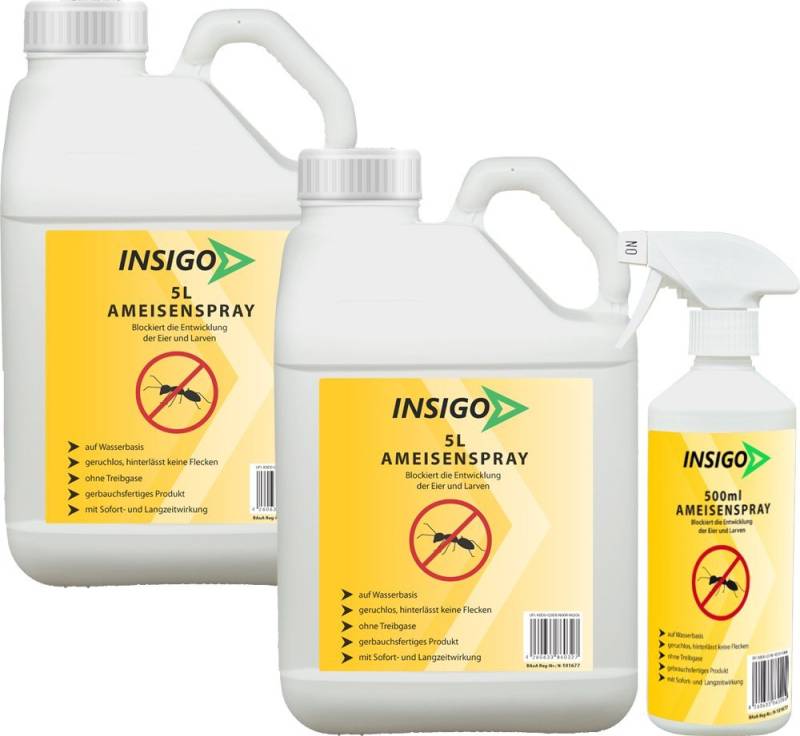 INSIGO Ameisengift Anti Ameisen-Spray Ameisen-Mittel Ungeziefer-Spray, 10.5 l, auf Wasserbasis, geruchsarm, brennt / ätzt nicht, mit Langzeitwirkung von INSIGO