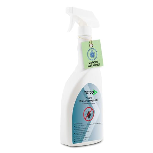 INSIGO Flohspray für Wohnung und Möbel 750ml - Abwehrspray gegen Flöhe mit Sofortschutz - Floh-Spray für Hunde und Katzen - Flohmittel hochwirksam & laborgeprüft INSIGO Flohspray für Wohnung und Möbel 750ml - Abwehrspray gegen Flöhe mit Sofortschutz - Floh-Spray für Hunde und Katzen - Flohmittel hochwirksam & laborgeprüft von INSIGO