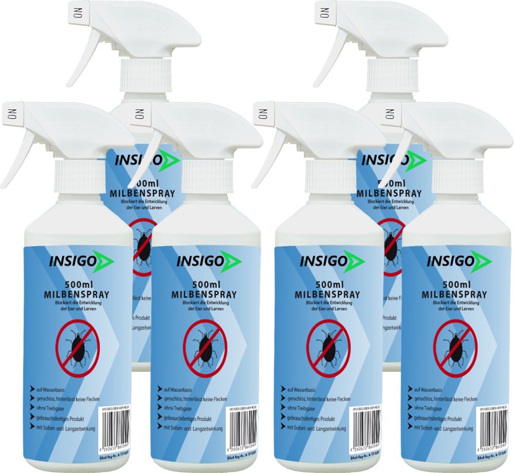 INSIGO Insektenspray Anti Milben-Spray Milben-Mittel Ungezieferspray, 3 l, auf Wasserbasis, geruchsarm, brennt / ätzt nicht, mit Langzeitwirkung von INSIGO