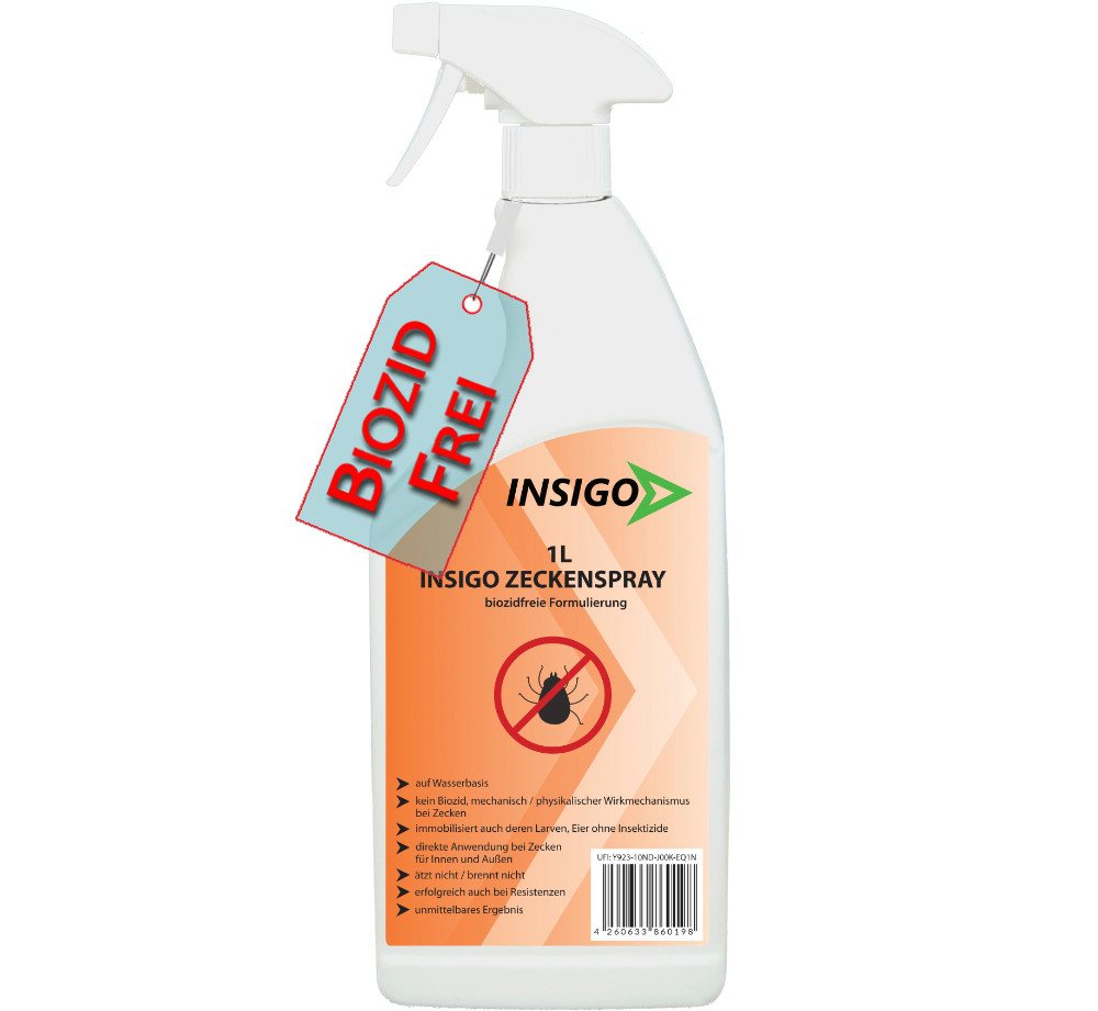 INSIGO Insektenspray INSIGO ZECKE, 1 l, biozidfreie Formel, auf Wasserbasis, geruchsarm, brennt / ätzt nicht INSIGO Insektenspray INSIGO ZECKE, 1 l, biozidfreie Formel, auf Wasserbasis, geruchsarm, brennt / ätzt nicht von INSIGO