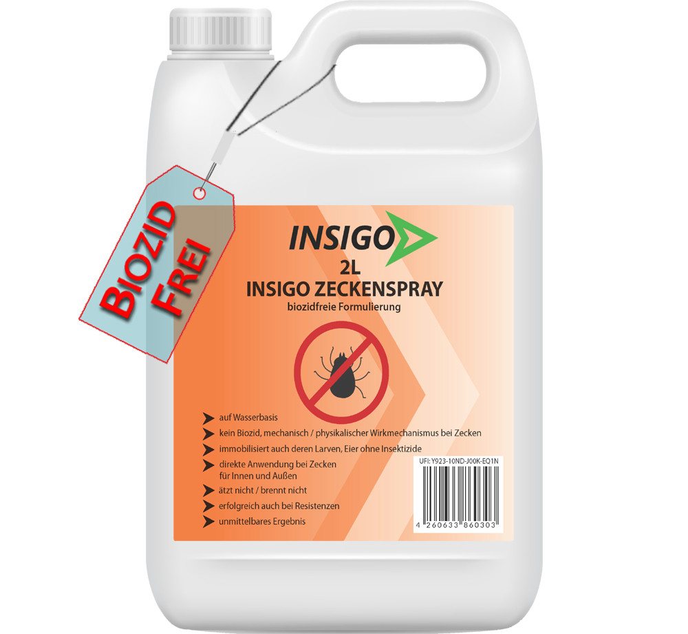 INSIGO Insektenspray INSIGO ZECKE, 2 l, biozidfreie Formel, auf Wasserbasis, geruchsarm, brennt / ätzt nicht INSIGO Insektenspray INSIGO ZECKE, 2 l, biozidfreie Formel, auf Wasserbasis, geruchsarm, brennt / ätzt nicht von INSIGO