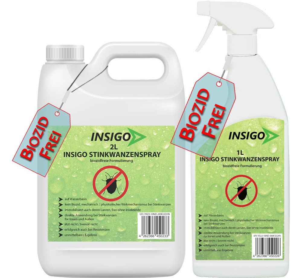 INSIGO Stinkwanzenspray, Wanzen Insektenentferner (biozidfreie Formel, auf Wasserbasis, geruchsarm, brennt / ätzt nicht) INSIGO Stinkwanzenspray, Wanzen Insektenentferner (biozidfreie Formel, auf Wasserbasis, geruchsarm, brennt / ätzt nicht) von INSIGO