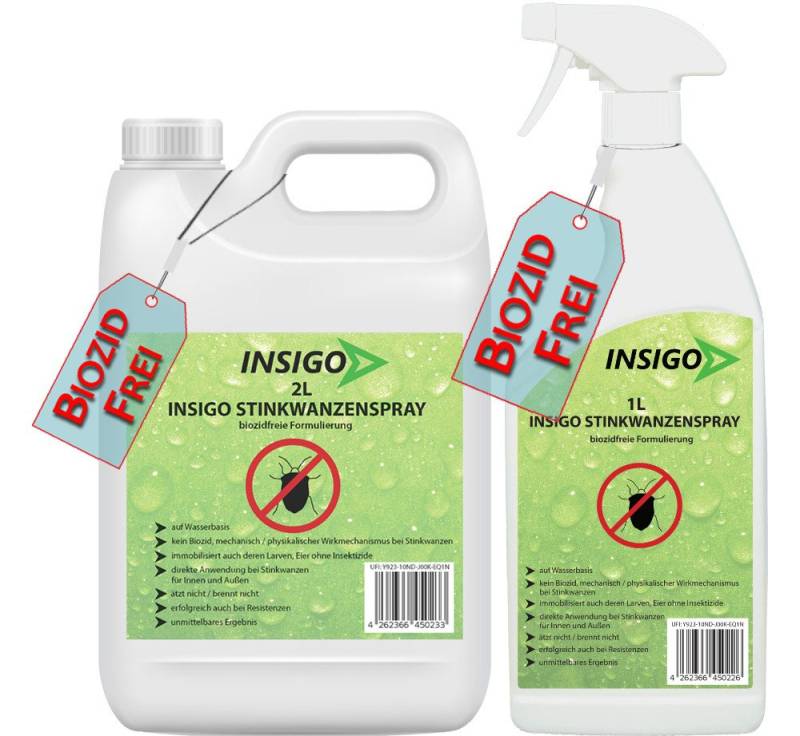 INSIGO Stinkwanzenspray, Wanzen Insektenentferner (biozidfreie Formel, auf Wasserbasis, geruchsarm, brennt / ätzt nicht) INSIGO Stinkwanzenspray, Wanzen Insektenentferner (biozidfreie Formel, auf Wasserbasis, geruchsarm, brennt / ätzt nicht) von INSIGO