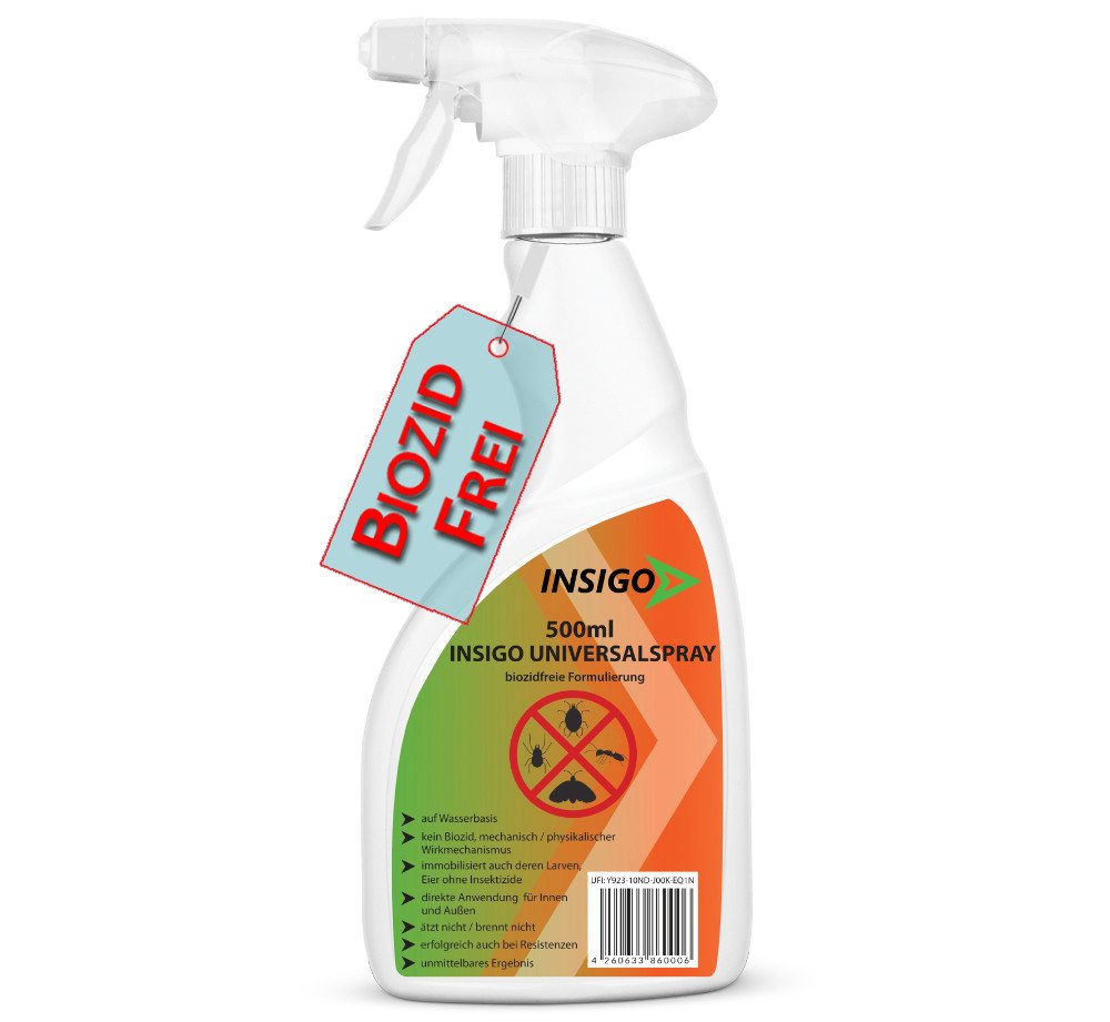 INSIGO Insektenspray Universalspray, Insektenspray, 0,5 l, biozidfreie Formel, auf Wasserbasis, geruchsarm, brennt / ätzt nicht INSIGO Insektenspray Universalspray, Insektenspray, 0,5 l, biozidfreie Formel, auf Wasserbasis, geruchsarm, brennt / ätzt nicht von INSIGO