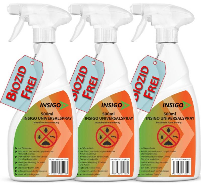 INSIGO Insektenspray Universalspray, Insektenspray, 1,5 l, biozidfreie Formel, auf Wasserbasis, geruchsarm, brennt / ätzt nicht INSIGO Insektenspray Universalspray, Insektenspray, 1,5 l, biozidfreie Formel, auf Wasserbasis, geruchsarm, brennt / ätzt nicht von INSIGO