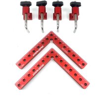 Insma - 2 Stück enjoywood Positionierungswinkel 90 Grad 120 mm Aluminiumlegierung, quadratisches Lineal, Arbeits- und Holzbearbeitungswerkzeug Hasaki von INSMA
