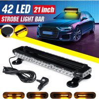 Insma - 21 Zoll 42LED Magnet Auto Warnleuchte Blitzlicht Notfall Blinker Amber 53cm 42W von INSMA