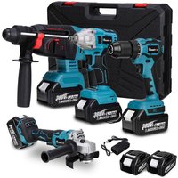 4 IN 1 Multi Power Tool Kit Bürstenloser Winkelschleifer Bohrhammer mit 2 Batterien 4 IN 1 Multi Power Tool Kit Bürstenloser Winkelschleifer Bohrhammer mit 2 Batterien von INSMA