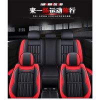 ELUTO Schwarz Autositzbezug Universal PU Leder Autositzbezüge Hund Pet Protector Full Set Vorne Hinten (Rot Rot) von INSMA