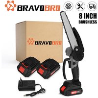 Insma - Bravobro 18V 8'' bürstenlose Akku-Kettensäge 2 Batterien grau Fantablau von INSMA