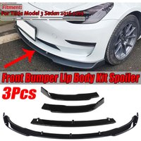 Lip Body Kit Spoiler für Frontstoßstange in glänzend Schwarz für Tesla Model 3 Sedan 2016–2019 von INSMA