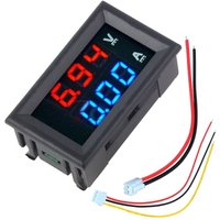 Mini-Digital-Voltmeter Amperemeter DC 100 V 10 A Voltmeter Stromtester Blau + Rot Dual-LED-Anzeige Fantablau von AUGIENB