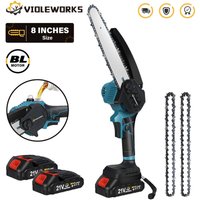 Insma - violeworks 20,3 cm (8 Zoll) 18 v Akku-Kettensäge, Kettensäge, Gartenschere, Holzsäge mit 2 Ketten (ohne Batterie) (verbesserte Version) von INSMA