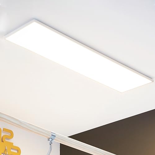 INSPIRE - 5er-Set LED-Panel dimmbar GDANSK - 5 x Deckenlampe - 119,5x29,5cm - 5400 LM - 2700K/4000K/6500K - IP20-42 W - Weiß Aluminium - LED Deckenleuchte von INSPIRE