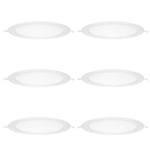 INSPIRE - 6er-Set Einbaustrahler EXTRAFLAT M - LED-Spots Ø 17 cm - 1200 LM - 6000K - Kaltweiß - Weiß von INSPIRE