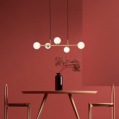 INSPIRE - Hängeleuchte - CALLAS - 5 x GU9 Max 28 W - L. 88 cm - Glas - Messing, vergoldet - Hängelampe design von INSPIRE