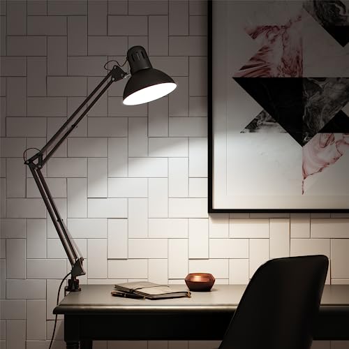 INSPIRE - Schreibtischlampe ARQUITECTO - H.60 cm - 1xE27 60W - Verstellbare Tischlampe mit Gelenkarm - Architektenlampe zum Aufklipsen - Metall und Kunststoff - Schwarz - Schreibtischleuchte von INSPIRE