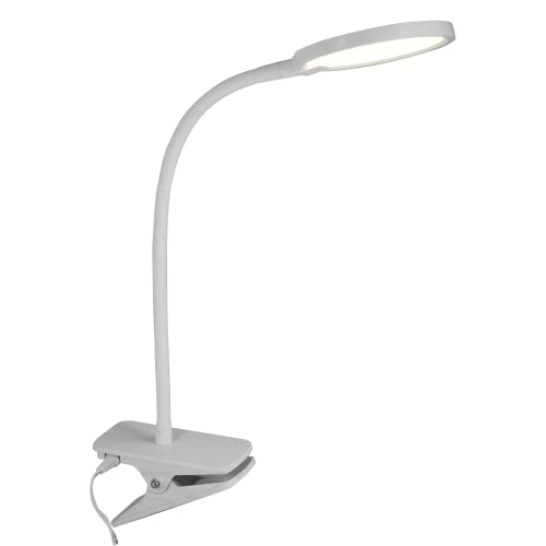 INSPIRE - Schreibtischlampe STARLA - Dimmbare Tischleuchte - Touch-Steuerung - Clip-Sockel - LED 580LM - 5W - 3000K - IP20 - H35 cm - Weiß - Kunststoff von INSPIRE