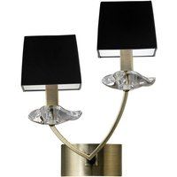 Inspired Akira AB Akira Wandleuchte mit Schalter, 2-flammig, E14, Schirme aus antikem Messing und Schwarz Inspired Akira AB Akira Wandleuchte mit Schalter, 2-flammig, E14, Schirme aus antikem Messing und Schwarz von INSPIRED LIGHTING