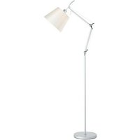 Inspired Deco - Karis - Verstellbare Stehlampe 1 Licht E27 Silber, poliertes Chrom c, w Cream Pearl Shade von INSPIRED LIGHTING