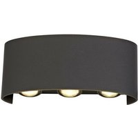 Inspired Lighting - Inspired Deco - Leoni - LED-Wandleuchte mit Auf- und Abwärtsbeleuchtung, 6 w, 3000 k, Anthrazit, 500 lm, IP54 von INSPIRED LIGHTING