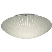 Inspired Deco - Tassa - 18W LED Medium Flush Deckenleuchte, 400mm rund, 4000K 1500lm CRI80, Sunray Pattern Glas mit poliertem Chrom Detail Inspired Deco - Tassa - 18W LED Medium Flush Deckenleuchte, 400mm rund, 4000K 1500lm CRI80, Sunray Pattern Glas mit poliertem Chrom Detail von INSPIRED LIGHTING