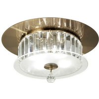 Inspired Diyas - Tosca - Flush Ceiling Round 4 Light Antik Messing, Glas, Kristall von INSPIRED LIGHTING
