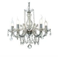 Inspired Gabrielle Kronleuchter aus Glas und Glastropfen, 5-flammig, E14, poliertes Chrom-Finish Inspired Gabrielle Kronleuchter aus Glas und Glastropfen, 5-flammig, E14, poliertes Chrom-Finish von INSPIRED LIGHTING